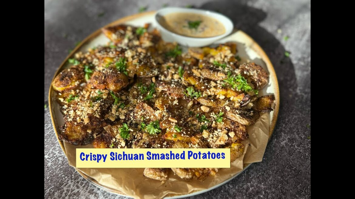 Crispy Sichuan Smashed Potatoes #appetizer #snacks #smashedpotatoes #sichuan #szechuan #tasty