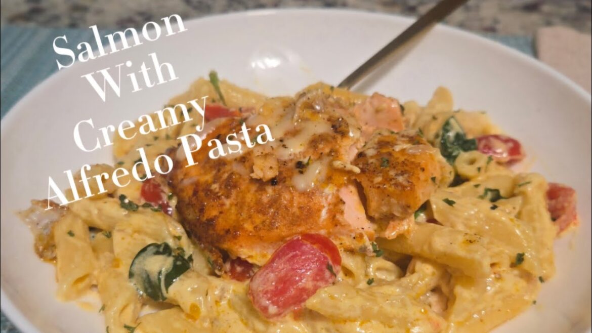 Easy & AMAZING! Grilled Salmon w/Homemade Alfredo and Pasta!