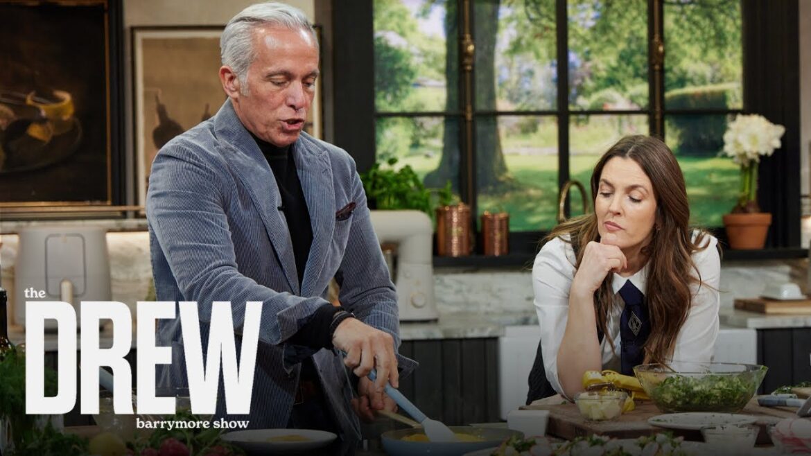 Geoffrey Zakarian Shows Drew Barrymore How to Make 5-Minute Greek Breakfast Tostadas