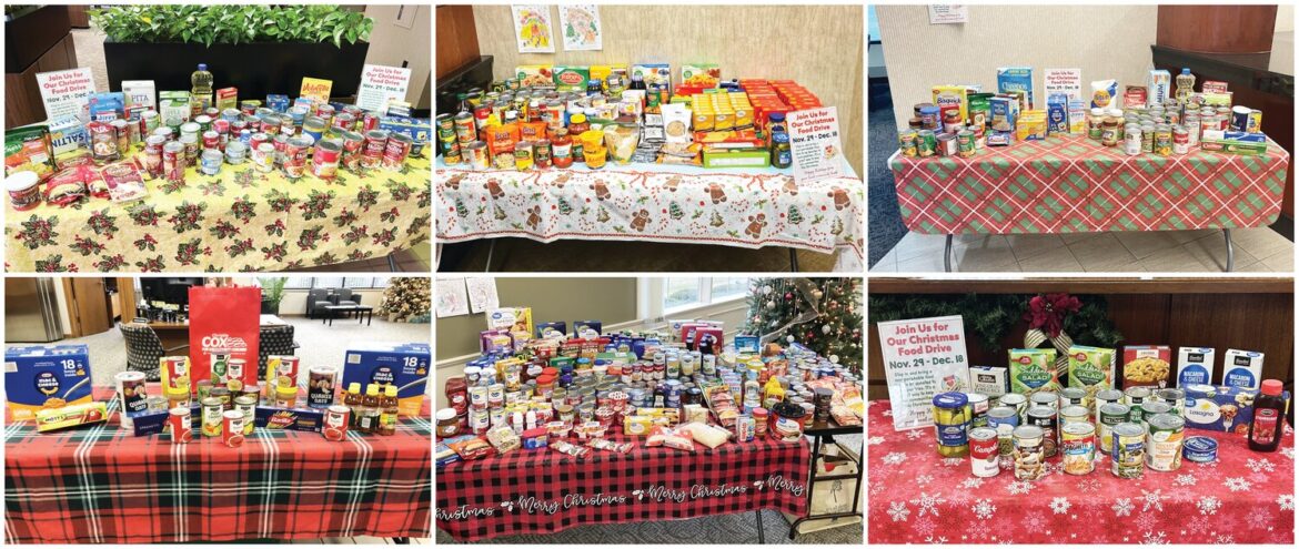 In the spirit of giving back this holiday season, Stillman Bank held a food drive to benefit area families this Christmas. Nearly 1,000 pounds of non-perishable food items were collected during the two-and-a-half-week event.