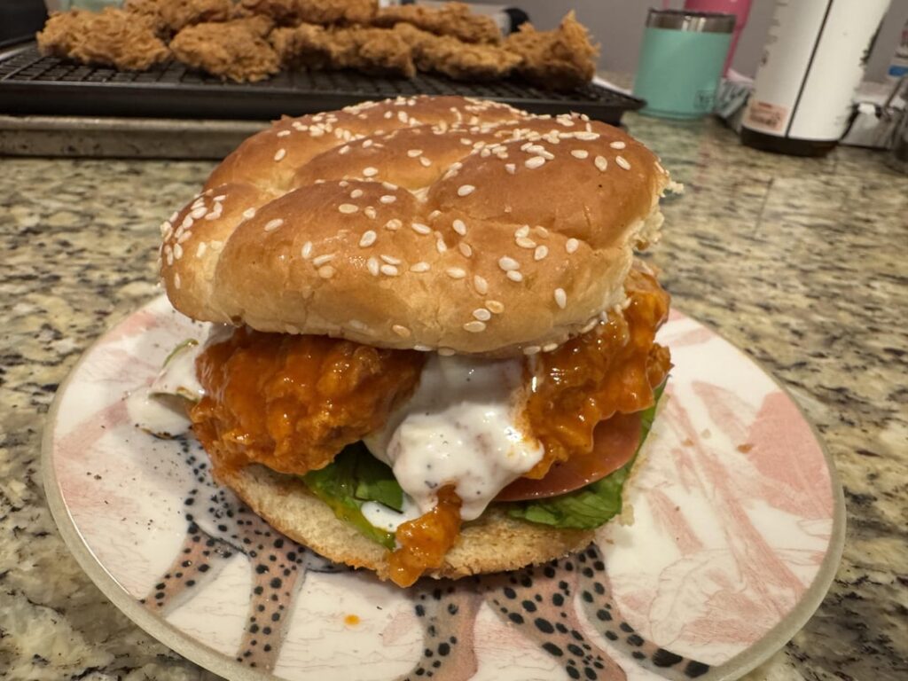 Buffalo chicken tender sandwich
