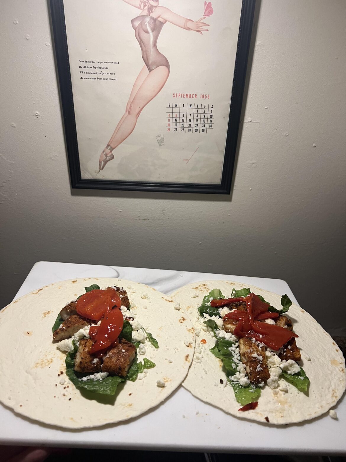 my keto chicken/feta wraps