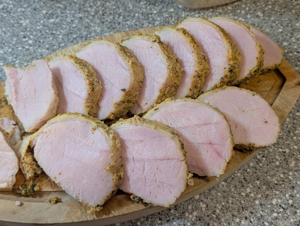 Pork tenderloin at 134° for 4 hours