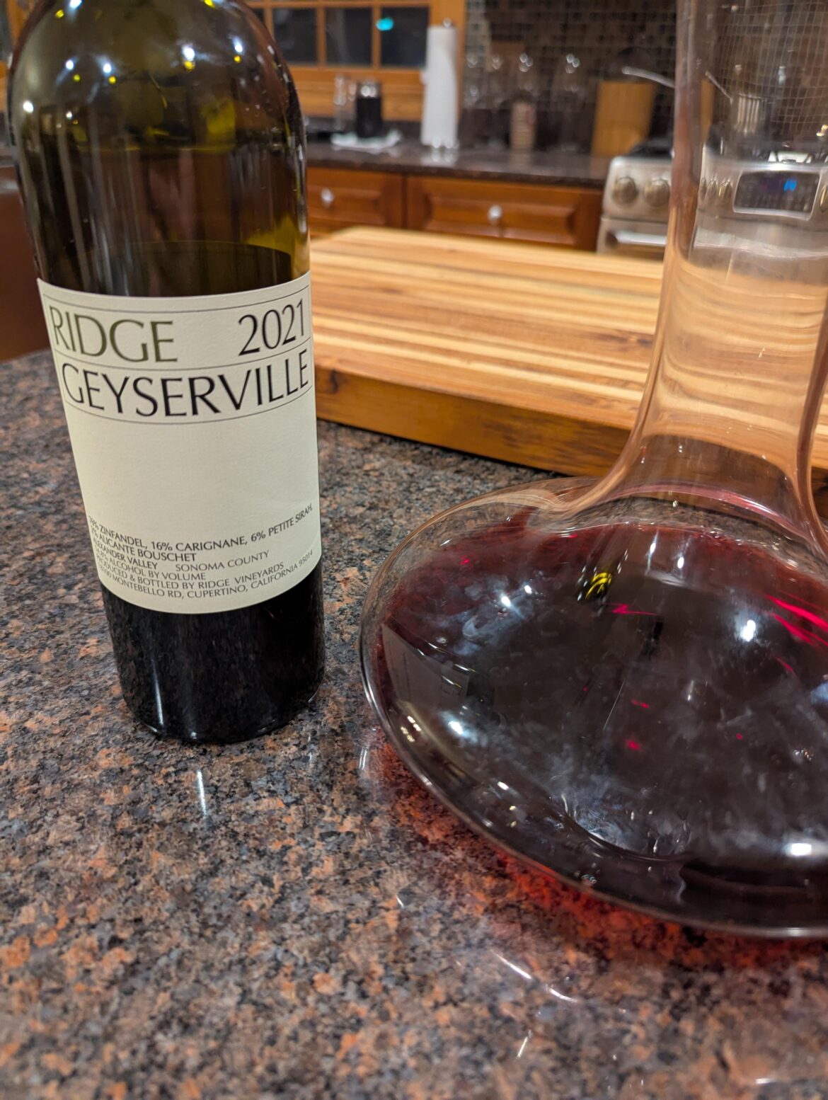 2021 Ridge Geyserville — underwhelmed — too young? 2021 Ridge Geyserville -- underwhelmed -- too young?