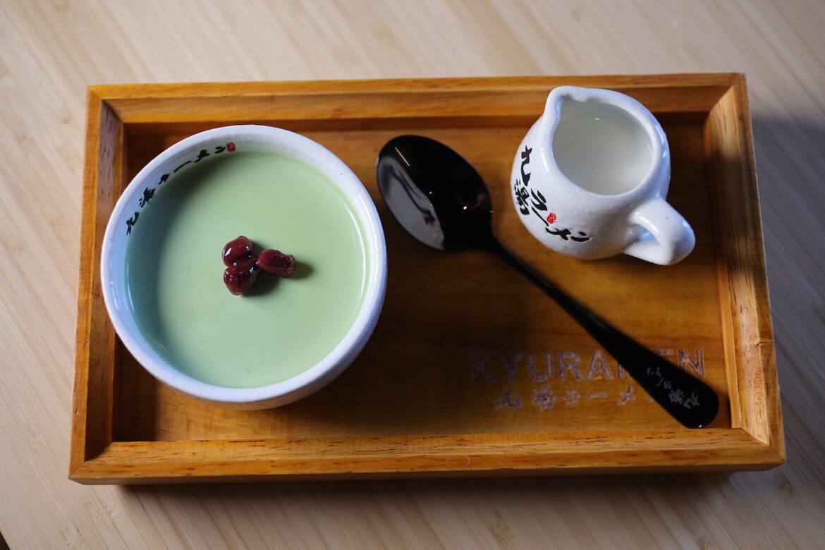 Ramen and more in Winchester’s growing dining scene The matcha pudding with red bean at Kyuramen.