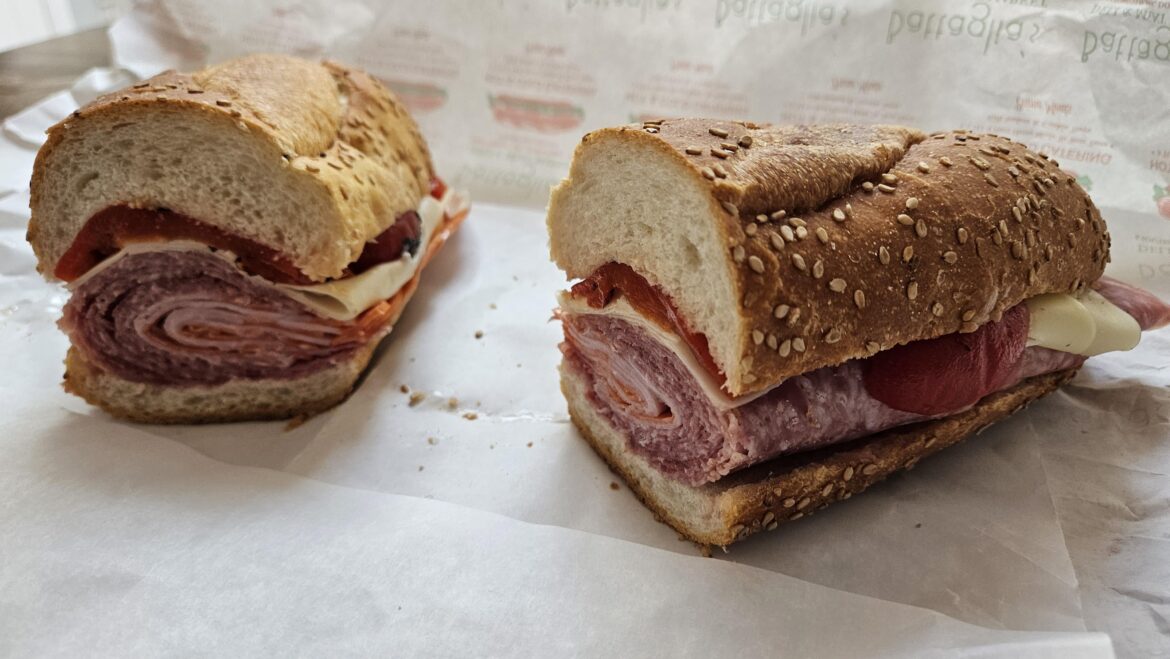 Capocollo, salami, provolone, and roasted peppers with oil & vinegar
