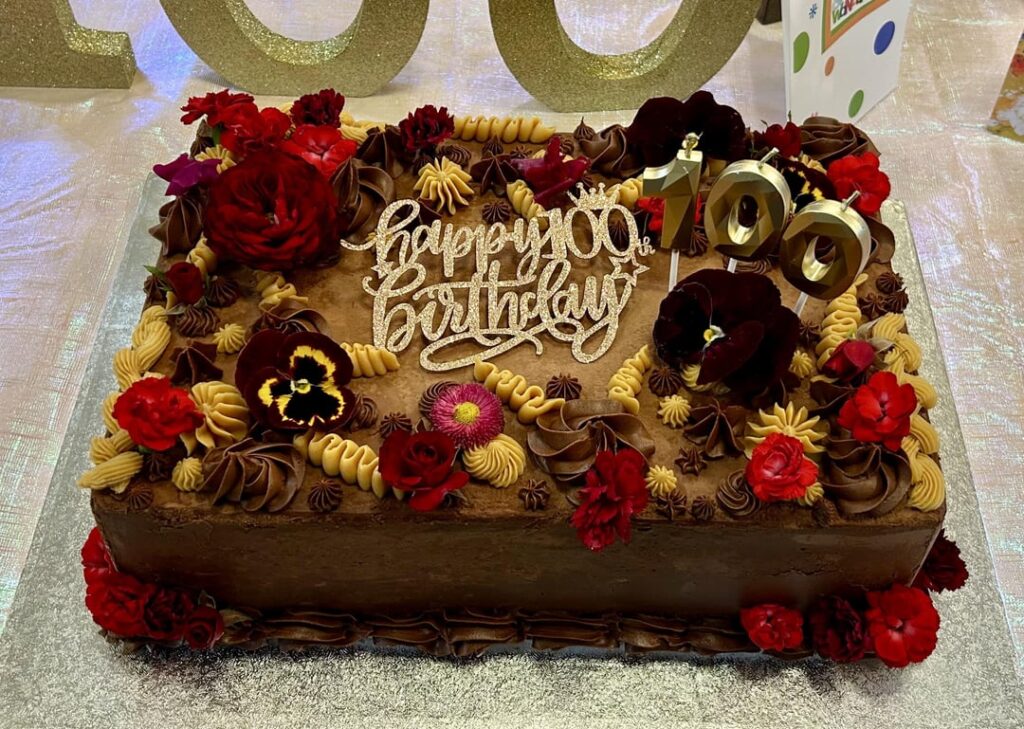 Layered sheet cake for grandma’s birthday