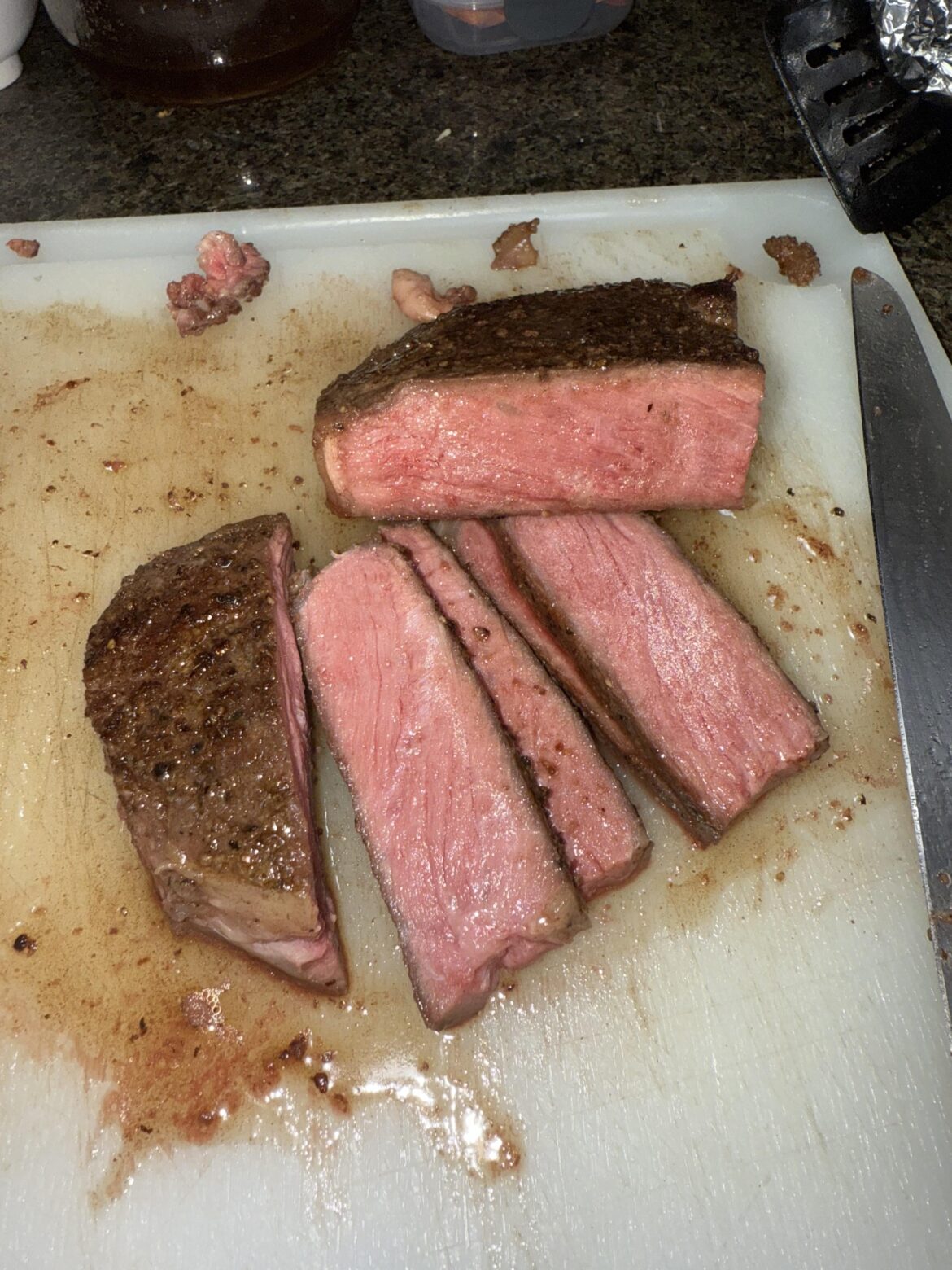 First ever sous vide. Beef bone-in rib steak @ 137 for two hours then seared with butter and crushed garlic. Inkbird ISV-300W