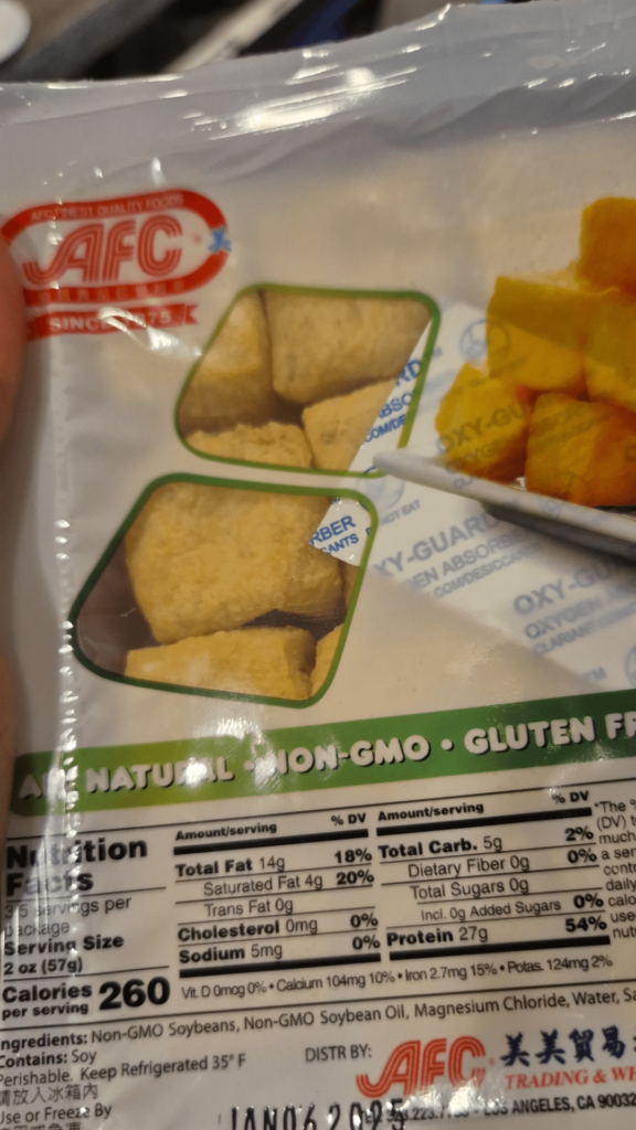 AFC Fried Tofu Macros