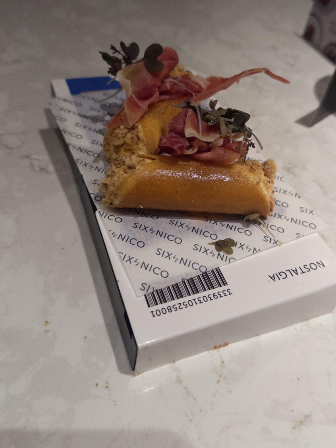 My starter for a Nostalgia-themed menu was served on a VHS…