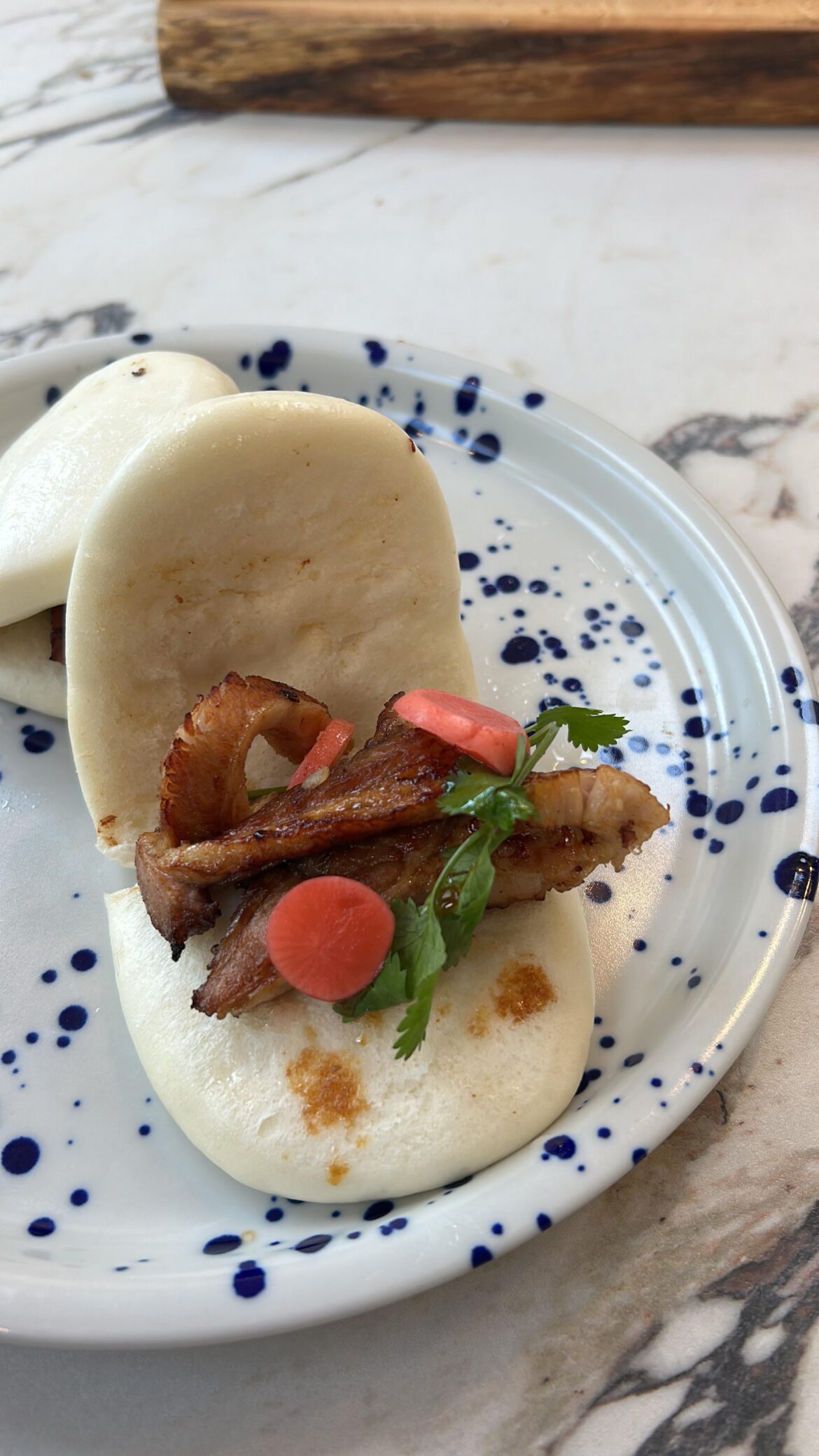 Sous vide teriyaki belly pork bao buns