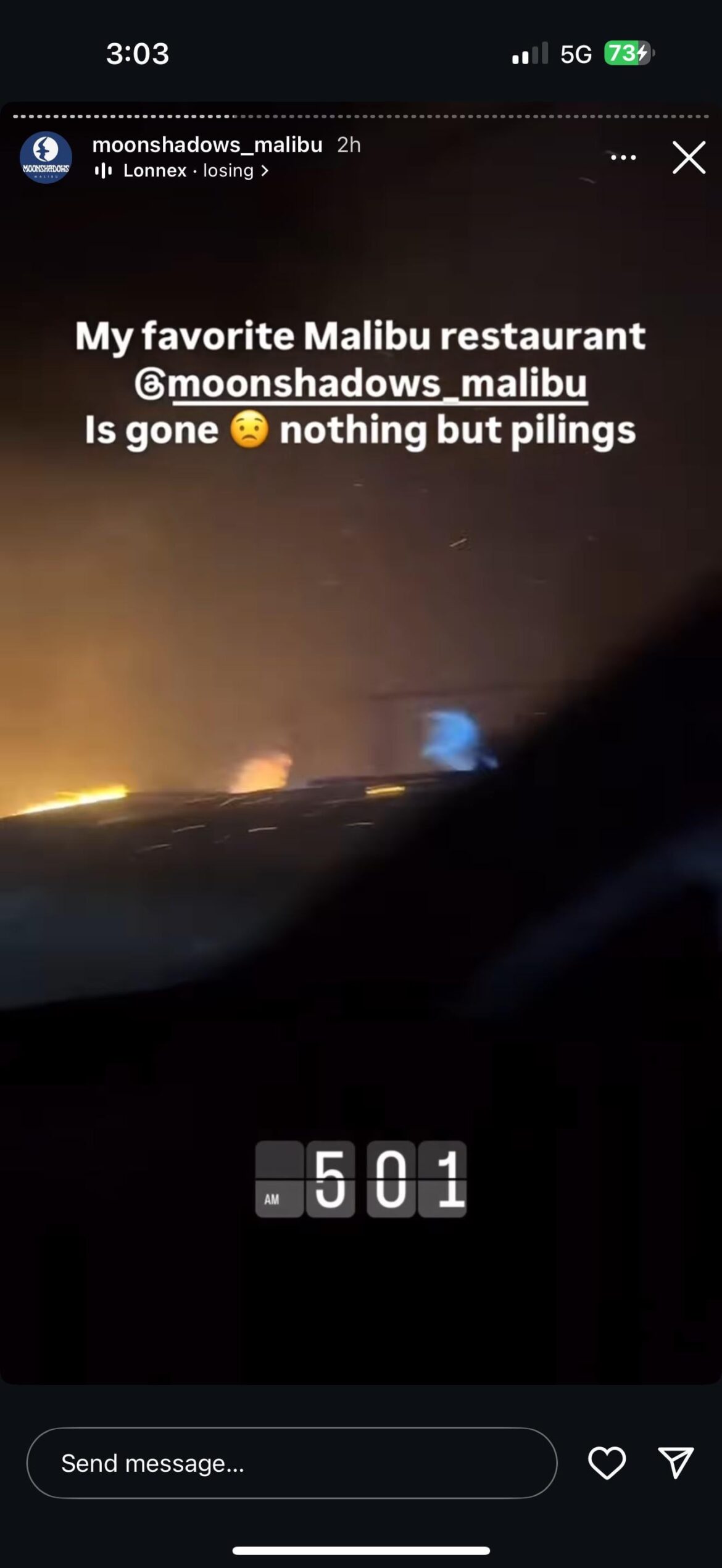 Fire-affected restaurants