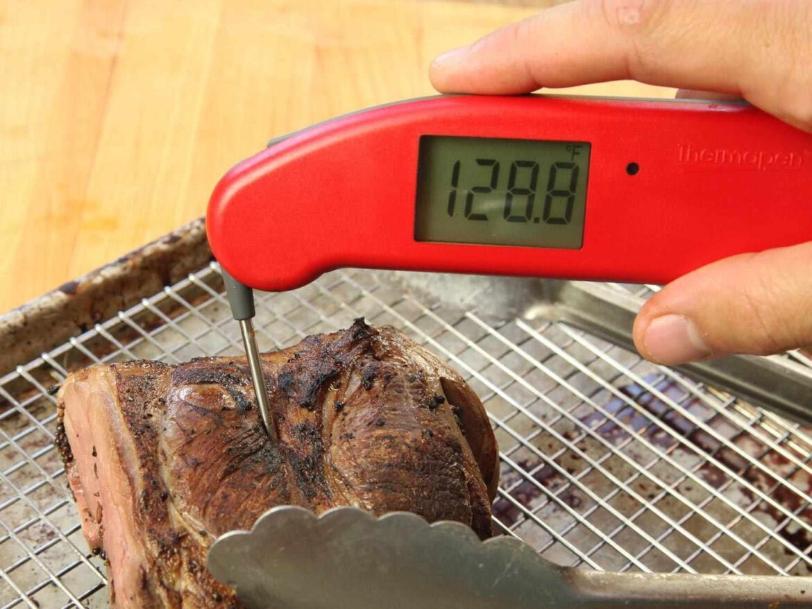 How to accurately measure the temperature of meat using a digital instant read thermometer
