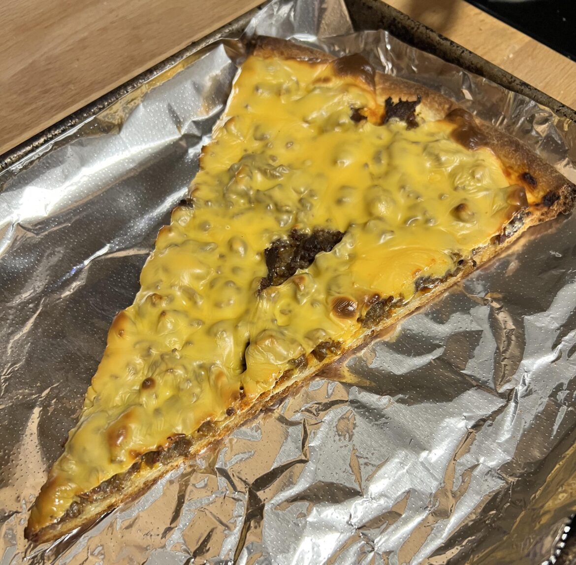 End of day cheesesteak pizza