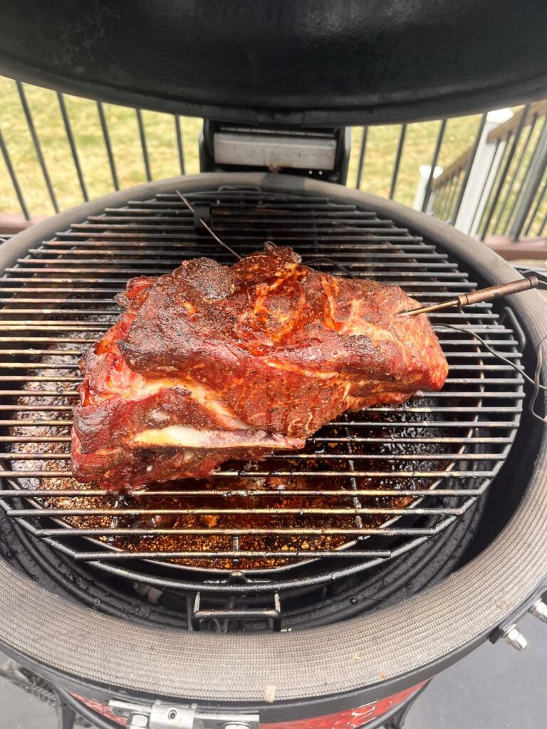 2nd attempt at pork butt. Didn’t wrap and cooked 250-270 and fired up to 325 at end . 8 hours for 7lb cook.  Pleased with the results. I think I like the crust of unwrapped better.