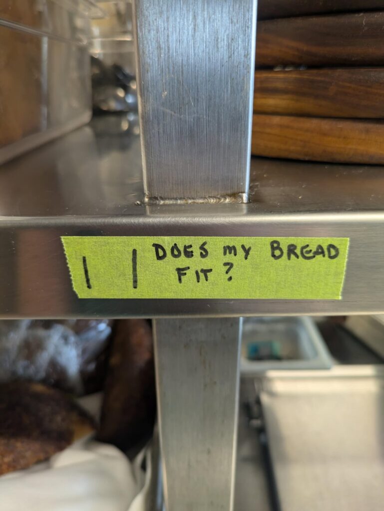 When the cooks are cutting the bread too thick