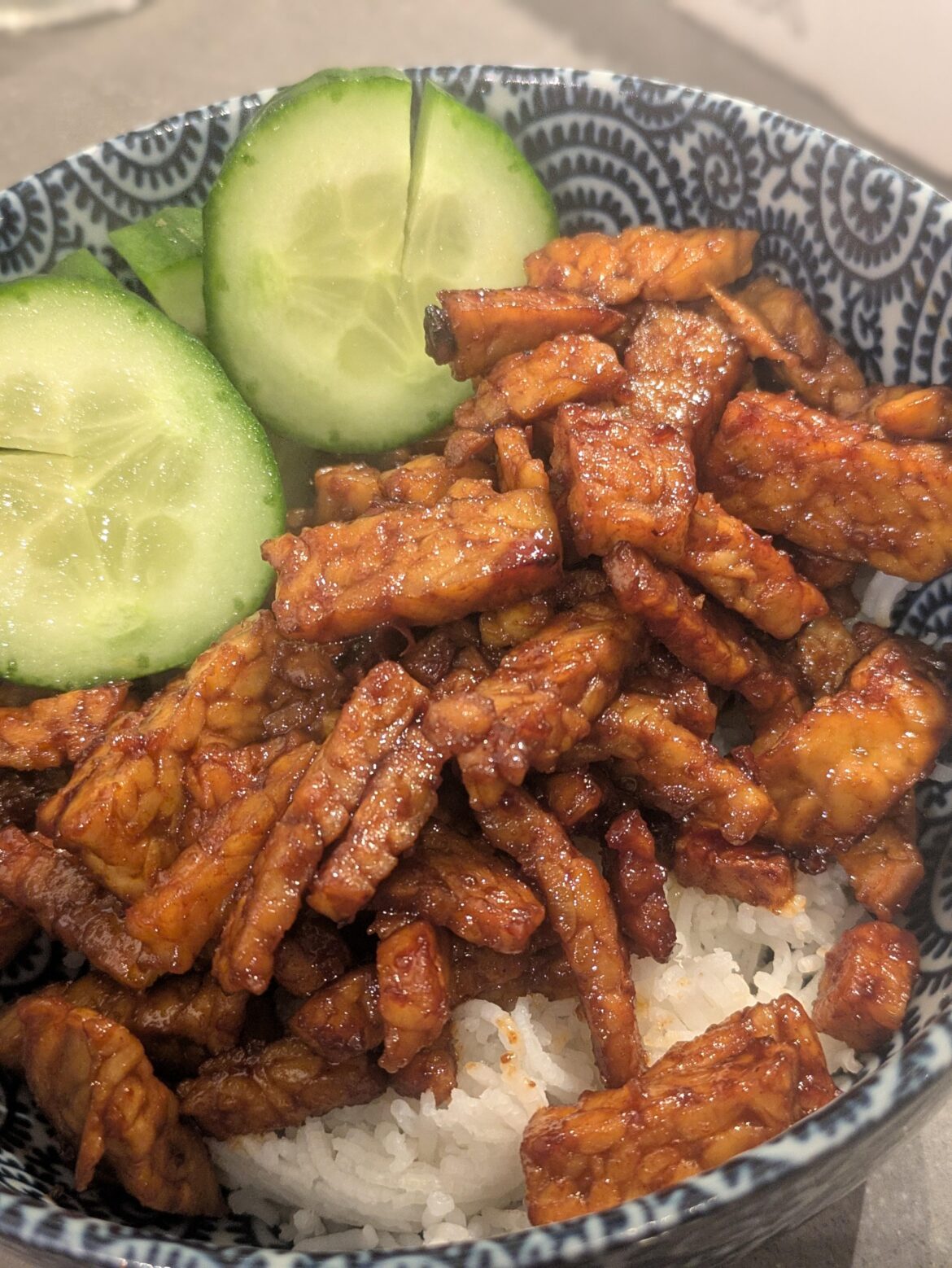 Sticky tempeh and rice