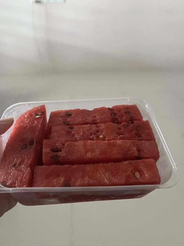 How many calories are in this whole Tupperware of watermelon