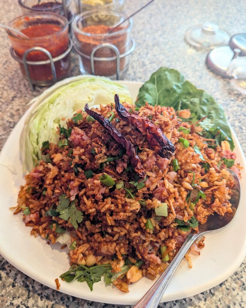 Nem Khao Tod (crispy fried rice) @ Kop Jai Lai