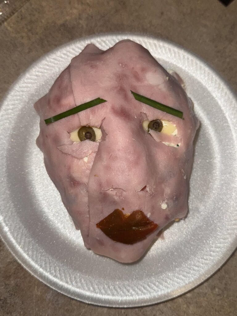 Anthropomorphic new years cheese ball!