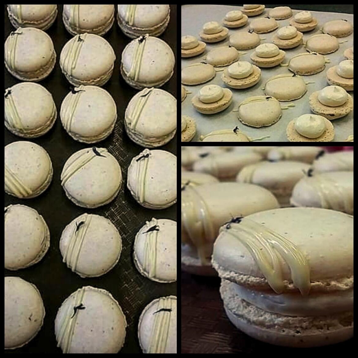 White chocolate London fog macarons