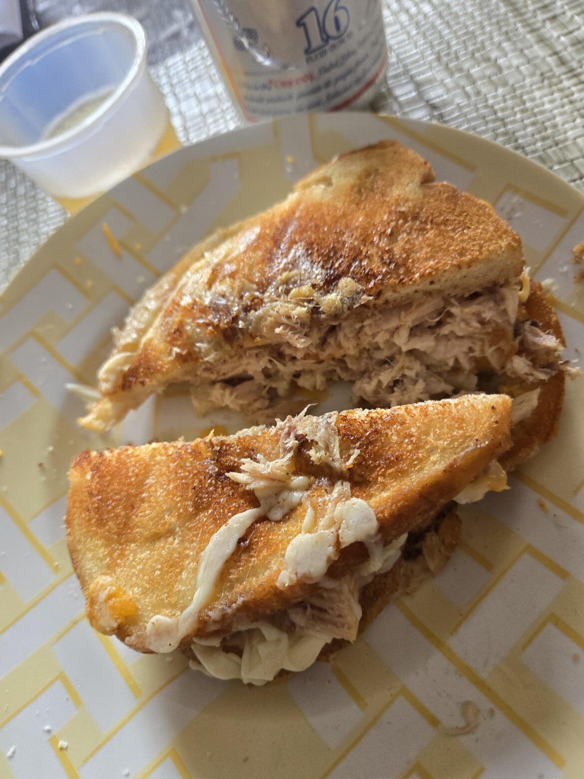 My gf made me a tuna melt w lots of cheese and butter