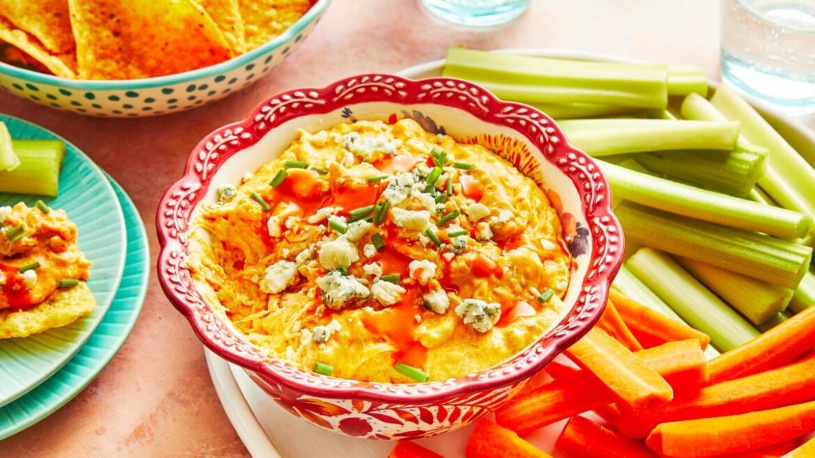 Buffalo Chicken Dip Is Ready to Serve in a Slow Cooker