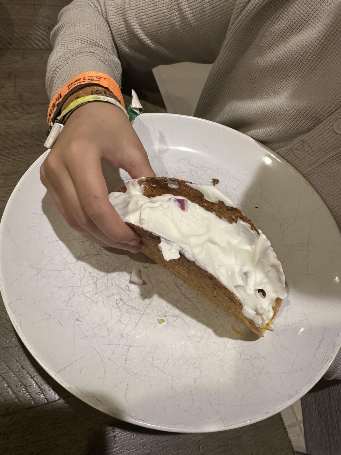 My son’s yogurt taco