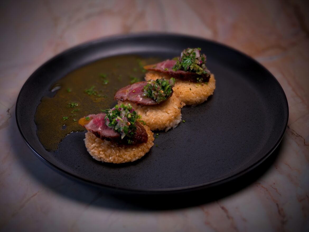 Oyster steak and shishito chimichurri.