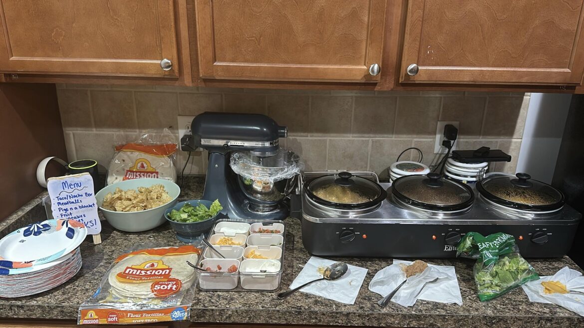 NYE Taco/Nacho Bar using Triple Slow Cooker