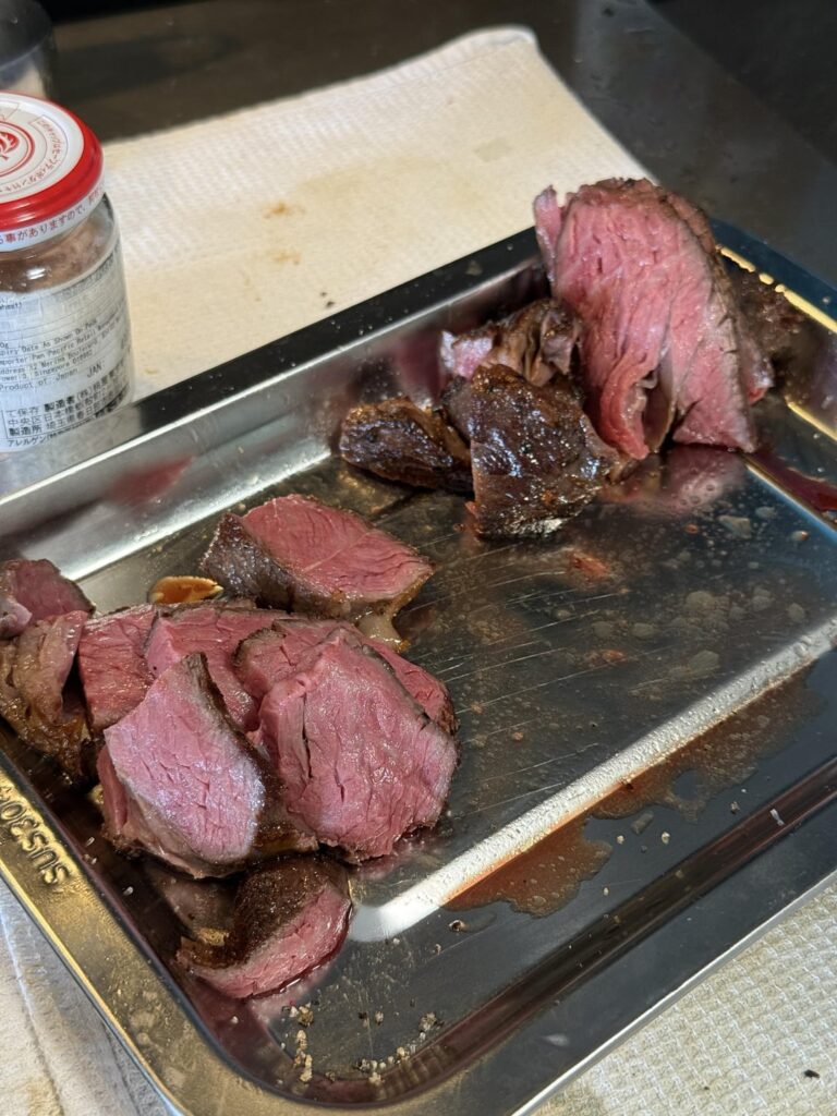 Flat iron steak at 55deg for 2hrs