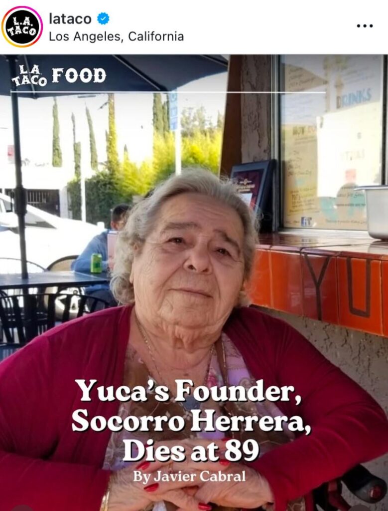 Yuca’s mama has left us.