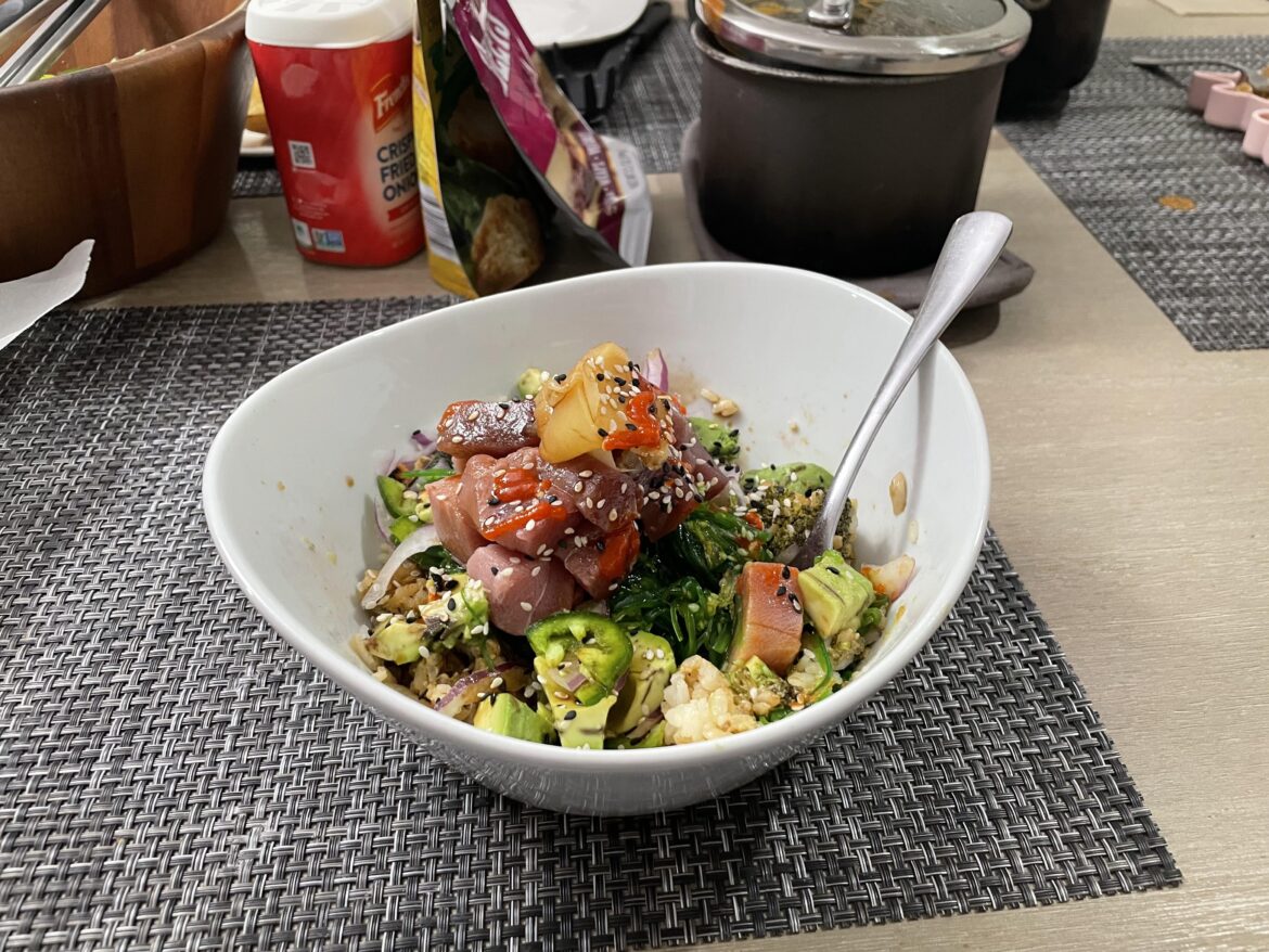 Poke I made with the tuna I caught, is this allowed? There is no Poke sub…