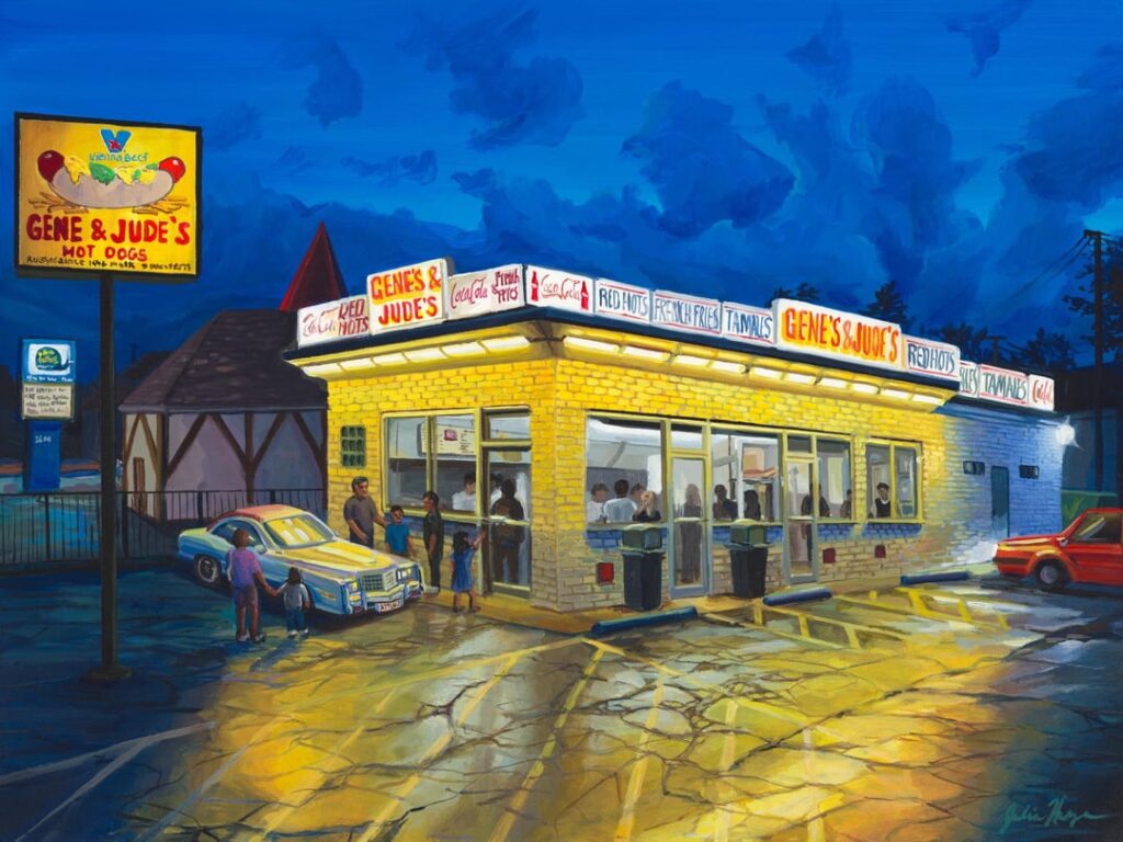 I’m continuing my journey to paint as many Chicago hot dog stands as I can in 2025! But first I revisited a classic with a few Easter eggs…