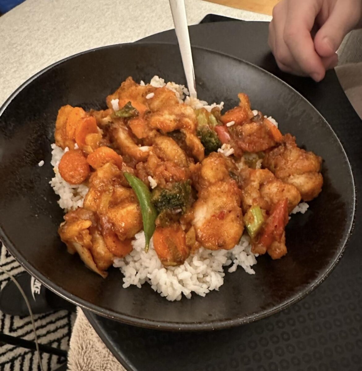Szechuan Chicken with rice