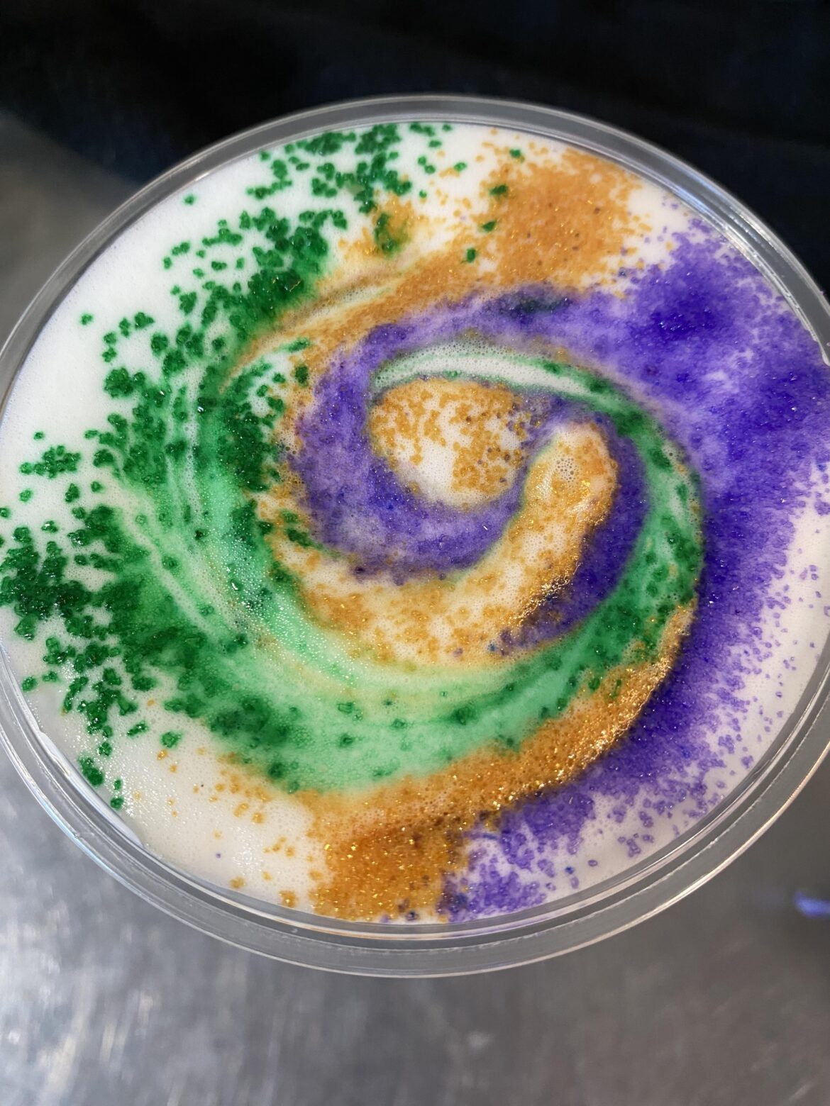 King Cake latte for Mardi Gras