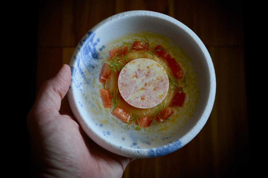 Buttermilk Pie, Fennel Jam, Cara Cara Orange