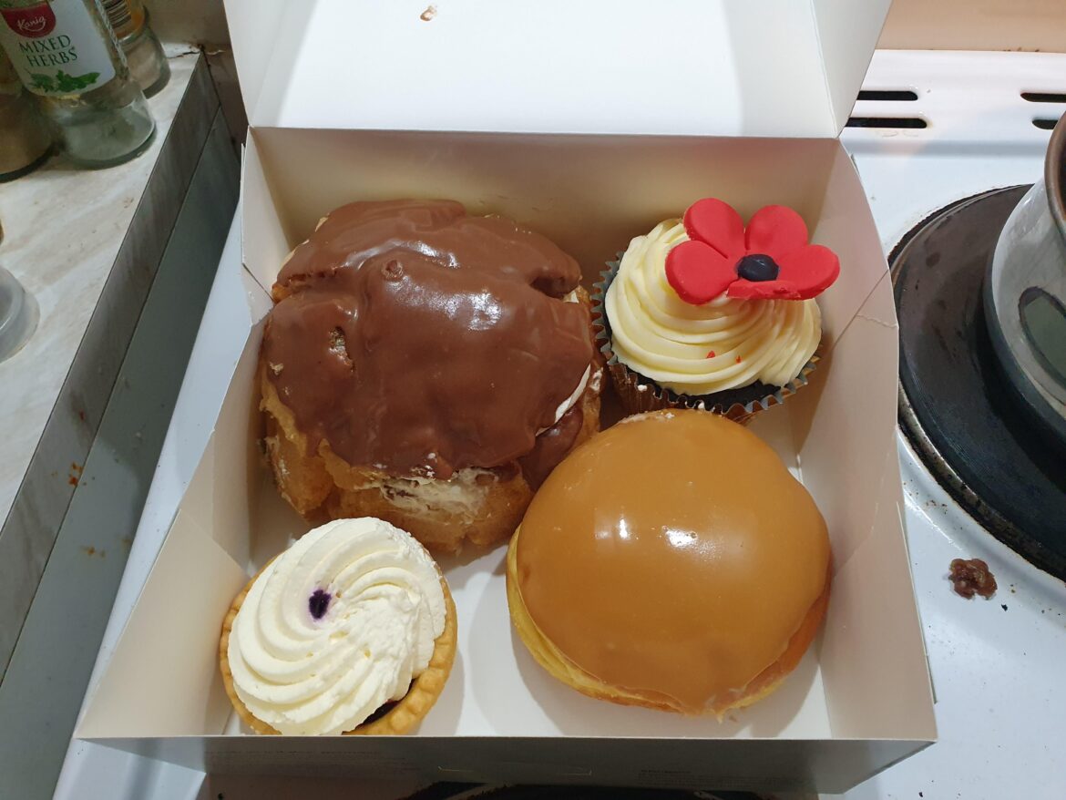 Birds Bakery cream cake selection.