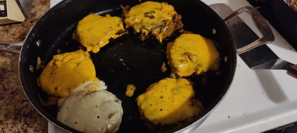 left over taco meat into burgers