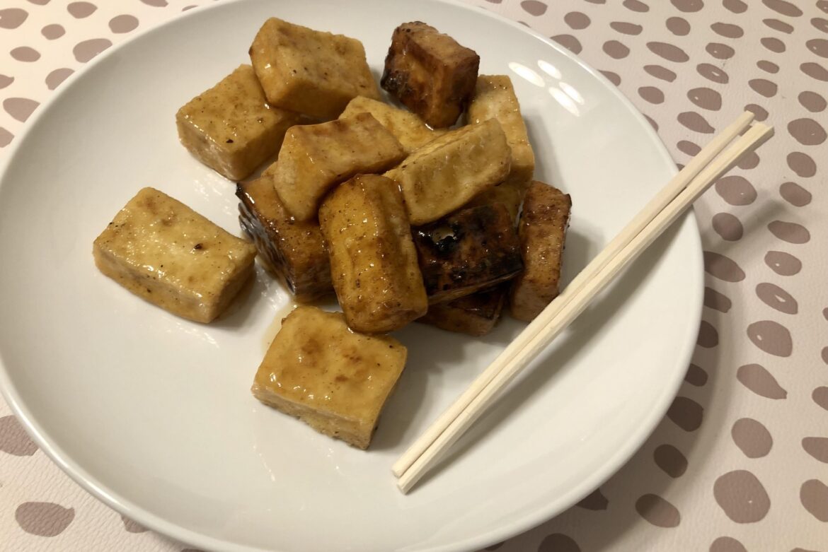 Orange glazed tofu
