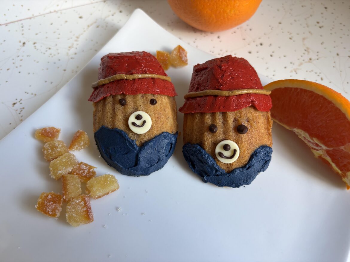 Probably the cutest thing I've ever made (orange marmalade filled brown butter madeleines w/ Swiss meringue buttercream and chocolate decoration)