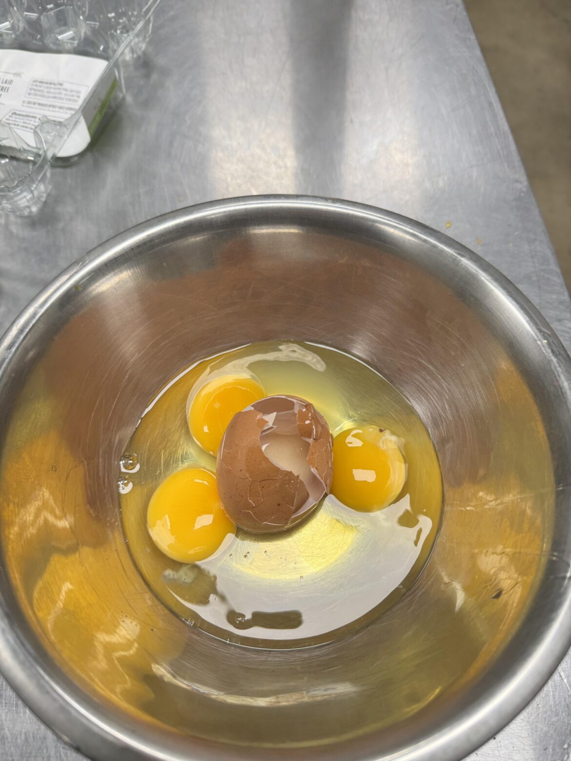 I bet you can guess where the yolk is.