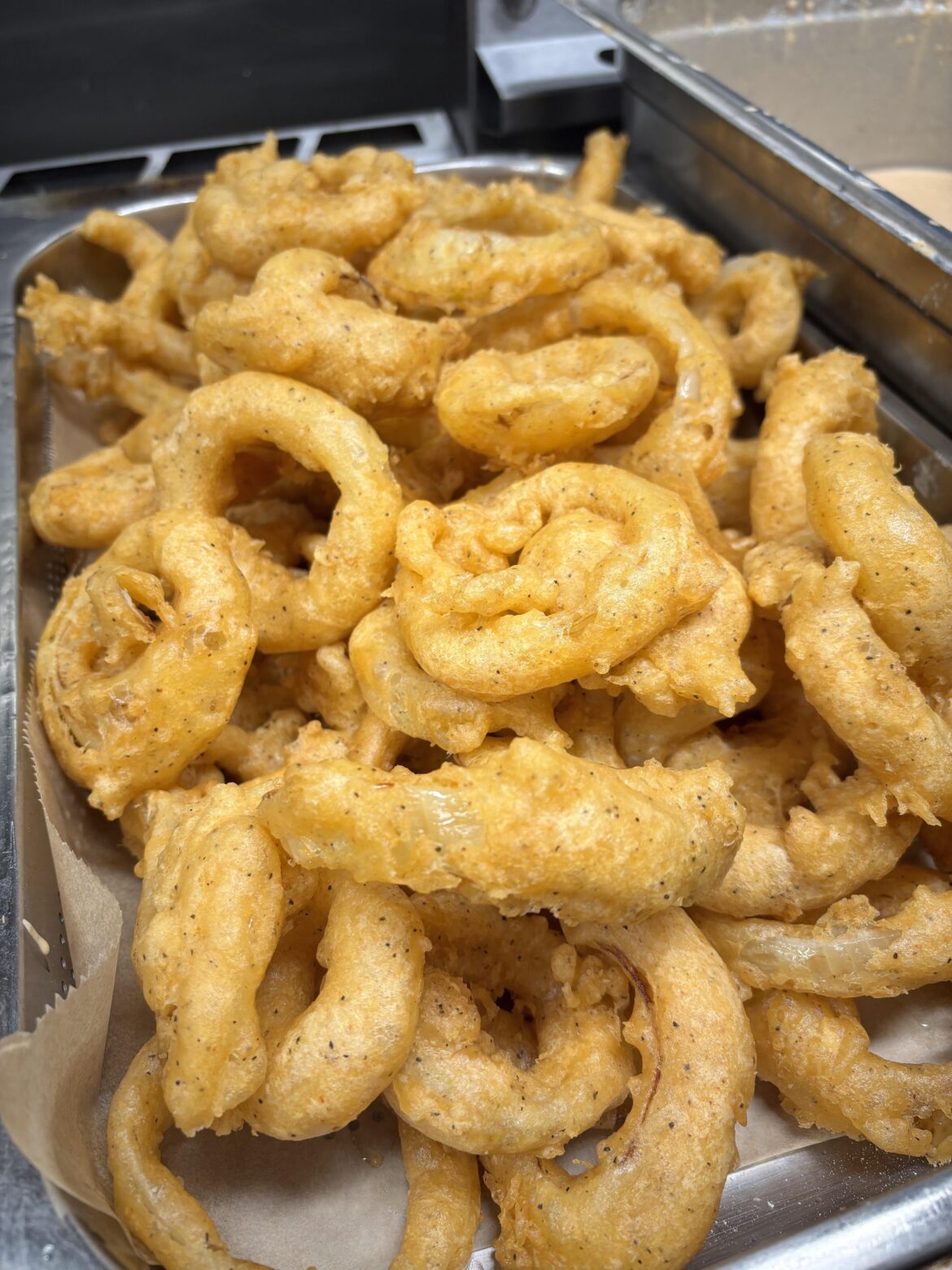 Crispy Onion Rings prepared for kids at school