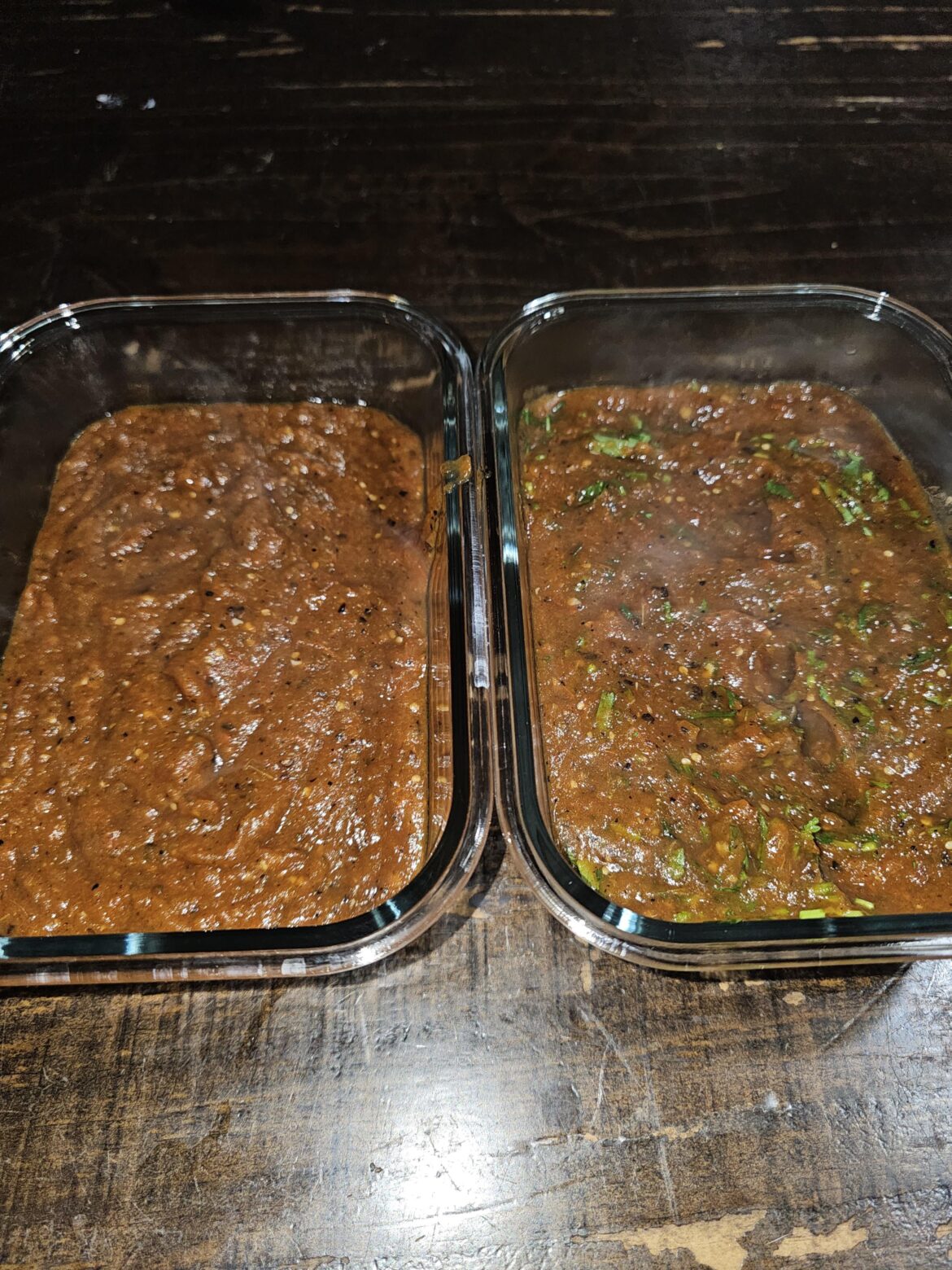 Inspired by this sub, I made my first salsa. One with cilantro. One without.