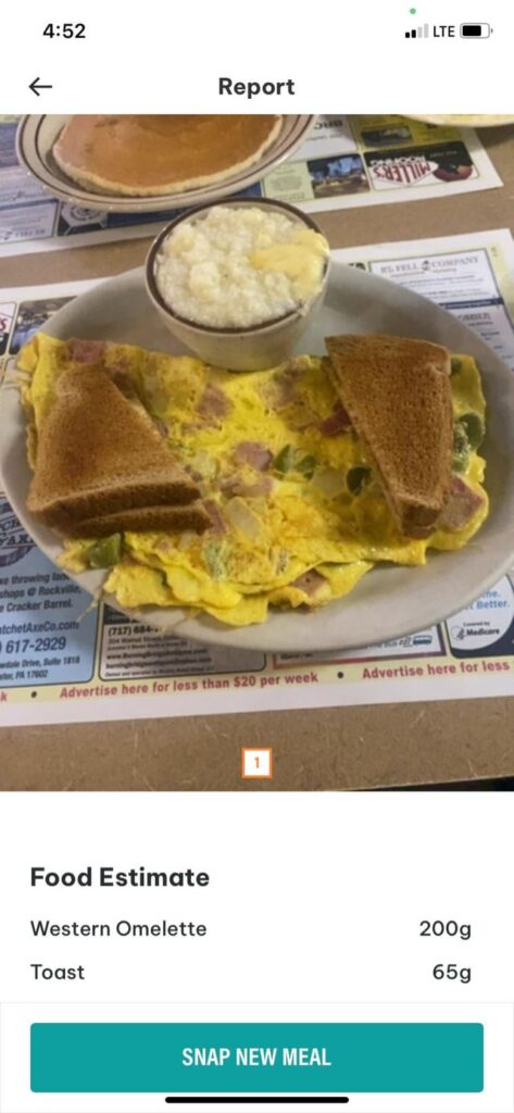 Calories for diner omelette?