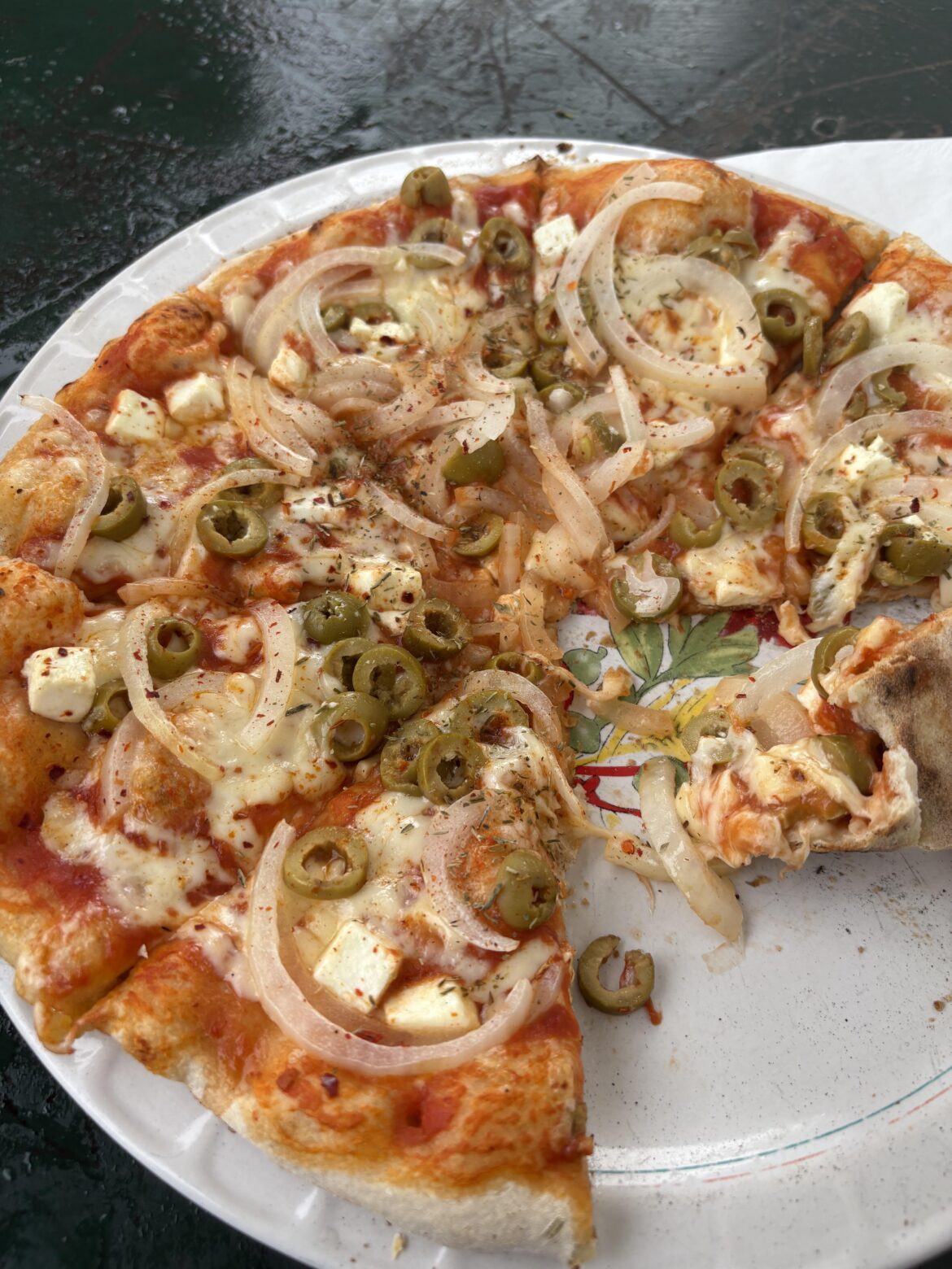 The pizza from a local place