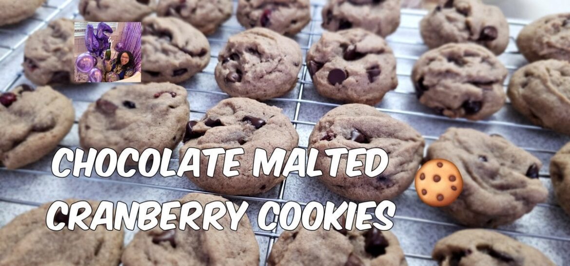Chocolate Malted Cranberry Cookies