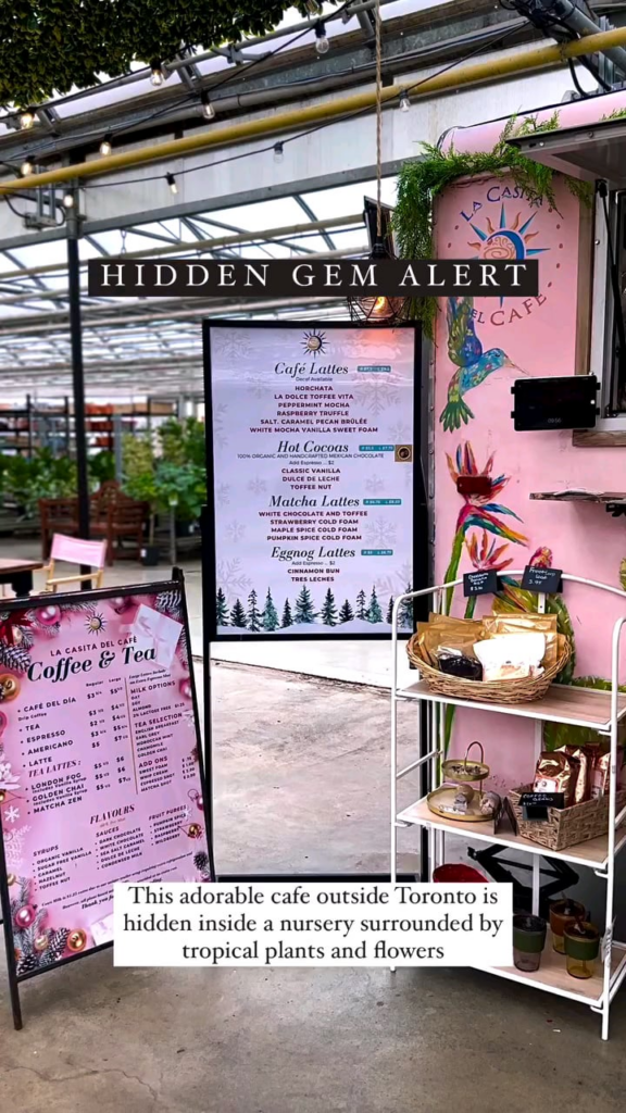 Pink Coffee Trailer inside Vandameer Nursery (La Casita Del Cafe)