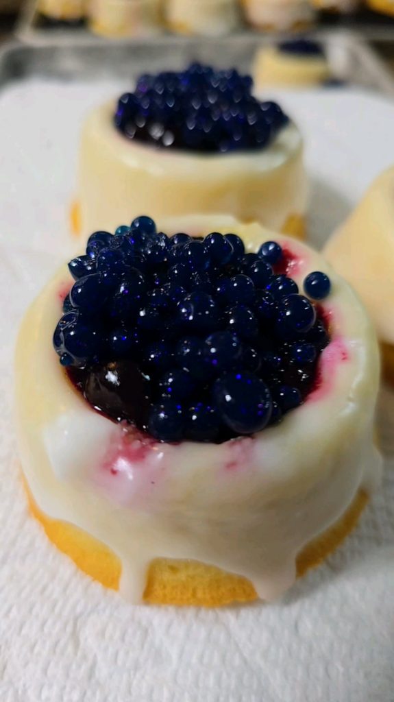 I made Mini Lemon Pound Cake topped with edible Gemstones to start off the new year :)