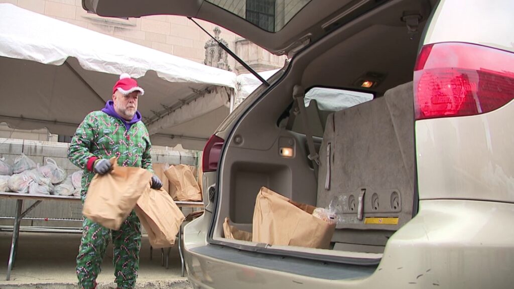 Annual Christmas food giveaway in Scranton